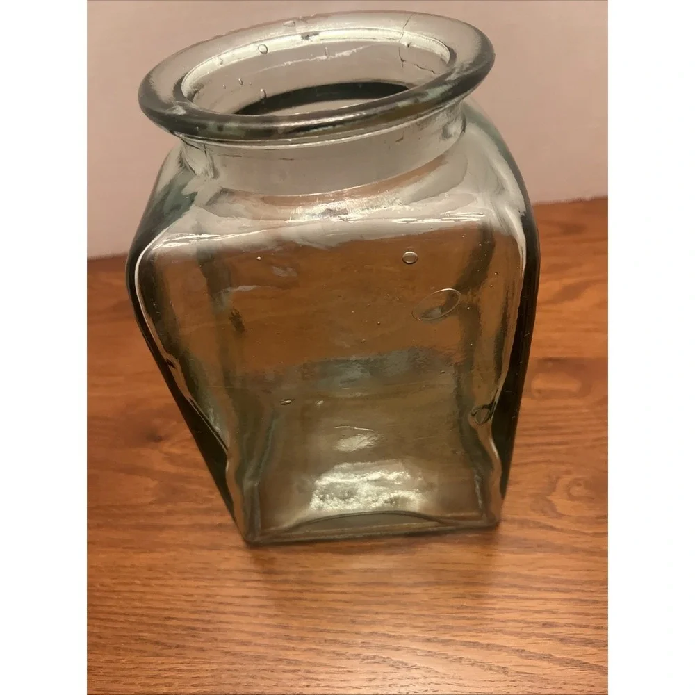 Vintage Green Glass Apothecary Jar 9